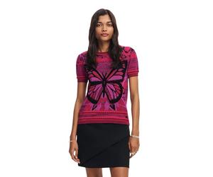 Desigual Camiseta de Manga Corta para Mujer, Rojo, M