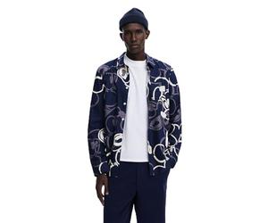 Desigual Camiseta de Manga Larga para Hombre, Azul, XL