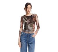 Desigual Camiseta de Manga Larga para Mujer, Amarillo, S