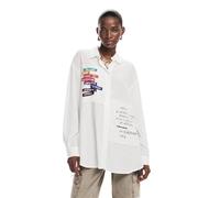 Desigual Camiseta de Manga Larga para Mujer Blouse, Blanco, XS