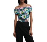Desigual Camiseta Manga Larga de la colección Mujer, Verde, L