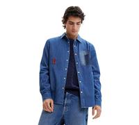 Desigual Camiseta para Hombre CAM_Bernardino 5005 Denim Raw, Azul, XXL, Azul, XXL