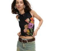 Desigual Camiseta sin Manga de la colección Mujer, Negro, XS