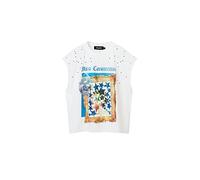 Desigual Camiseta sin Mangas para Mujer, Blanco, XL