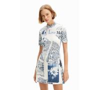 Desigual Chaleco clavelitos_L Vestido, Blanco, XS para Mujer