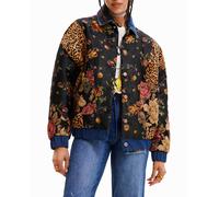 Desigual Chaqueta corta de mujer con patch de Mickey Mouse. Marrón 40 (M)