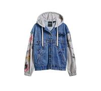 Desigual Chaqueta de entretiempo azul denim / gris / mezcla de colores XS azul denim / gris / mezcla de colores