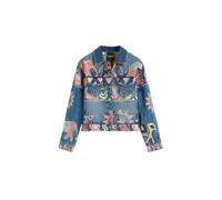 Desigual Chaqueta de entretiempo azul oscuro / azul denim / amarillo pastel / coral M EUR