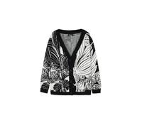 Desigual Chaqueta de Punto Plano para Mujer Sudadera, Negro, M