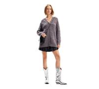 Desigual Chaqueta de Punto Plano para Mujer Sudadera, Negro, S