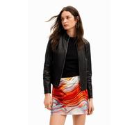Desigual Chaqueta para mujer Toronto Woman Woven PU Coat, Negro, XL