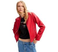 Desigual Chaqueta para mujer Toronto Woman Woven PU Coat, rojo, M