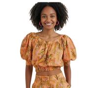 Desigual Damen Safari crop top naranja S