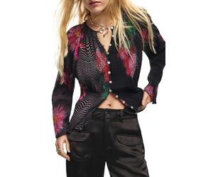 Desigual Dark Blouse, Negro/Blanco, M Women's