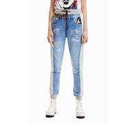 Desigual Denim_Mickey H Pantalones Casuales, Azul, L Mujeres