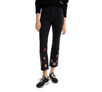 Desigual Woman Denim Long Trouser Pantalones Informales, Negro, 36 para Mujer