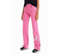 Desigual Denim Pink Panther, 3056 Turosa, Jeans Mujer, Rojo (Red), 38