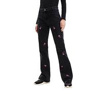 Desigual Denim_vidin Pantalones Casuales, Negro, 42 para Mujer