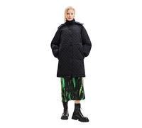 Desigual Denmark Woman Woven Padded Long Overcoat, Negro, XXL para Mujer
