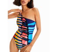 Desigual Desigual - Bañador tirante asimétrico de mujer. Negro Talla 44