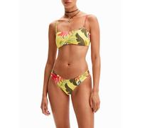 Desigual Desigual - Bikini bandeau tropical de mujer. Amarillo Talla 38