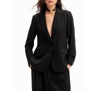 Desigual Desigual - Blazer recta textura de mujer. Negro Talla 38