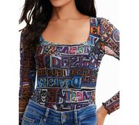 Desigual Desigual - Body tul logo arty de mujer. Negro Talla 44
