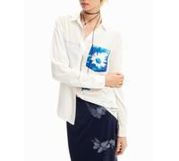 Desigual Desigual - Camisa patch bolsillo margarita de mujer. Blanco Talla 36