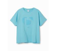 Desigual Desigual - Camiseta imagotipo relieve de niña. Turquesa Talla 9 años