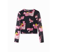 Desigual Camiseta de Manga Corta, Negro, M para Mujer