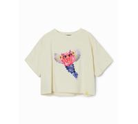 Desigual Desigual - Camiseta parche fantasía de niña. Blanco Talla 9 años