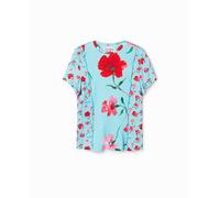 Desigual Desigual - Camiseta patch flores. Azul Talla 7-8 Años