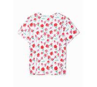 Desigual Desigual - Camiseta patch flores de niña. Blanco Talla 11 años