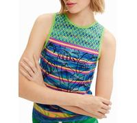 Desigual Desigual - Camiseta punto rayas de mujer. Verde anticuario Talla 44