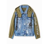Desigual Desigual - Chaqueta parka Mickey Mouse de niña. Verde militar Talla 7 años