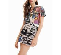 Desigual Desigual - Minifalda slim periódico de mujer. Multicolor Talla 44