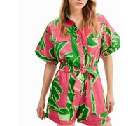 Desigual Desigual - Mono corto tropical de mujer. Fucsia Talla 3
