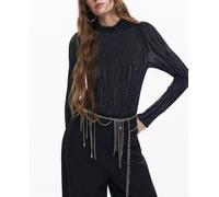 Desigual Desigual - Mono híbrido combinado de mujer. Negro Talla 4