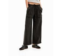 Desigual Desigual - Pantalón cargo Wide leg de mujer. Gris oscuro Talla 2