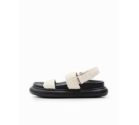 Desigual Desigual - Sandalias tiras crochet plataforma de mujer. Negro Talla 39