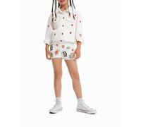 Desigual Desigual - Shorts vaqueros soles de niña. Blanco Talla 7 años