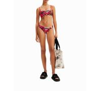 Desigual Desigual - Top bikini bandeau tropical de mujer. Coral Talla 38
