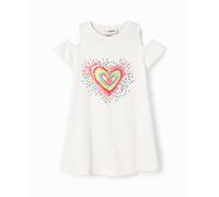 Desigual Desigual - Vestido camiseta cut-outs corazón de niña. Blanco Talla 5 años