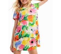 Desigual Desigual - Vestido camiseta cut-outs flores de niña. Fucsia Talla 3 años