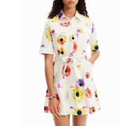 Desigual Desigual - Vestido corto camisero flores M. Christian Lacroix de mujer. Crudo Talla 36