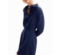 Desigual Desigual - Vestido corto camisero textura de mujer. Azul oscuro Talla 36