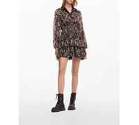 Desigual Desigual - Vestido corto flores de mujer. Gris oscuro Talla 44