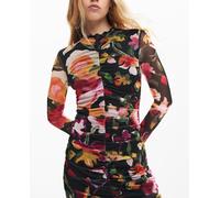 Desigual Desigual - Vestido corto flores de mujer. Negro Talla 40