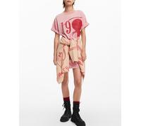 Desigual Desigual - Vestido corto Mickey Mouse de mujer. Rosa claro Talla 40