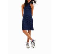 Desigual Desigual - Vestido corto punto geométrico de mujer. Azul Talla 44